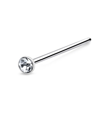 1.8mm Bezel Stone Silver Straight Nose Stud NSKA-56